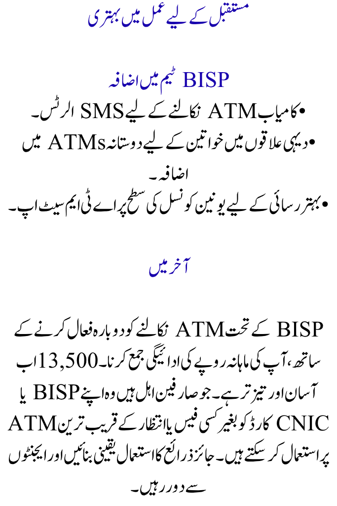 BISP ATM Withdrawals